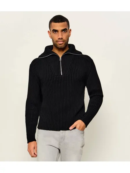 HUGO Pulover Srithon | Relaxed fit negru