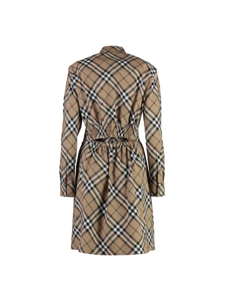 Sukienka Burberry w kratę beżowa