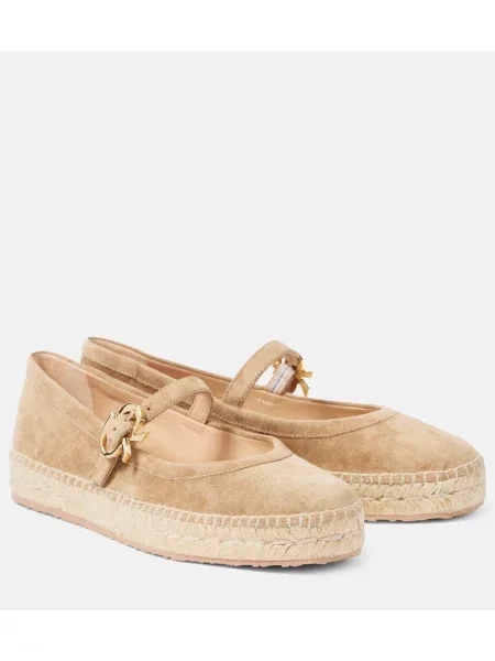 Espadrile Gianvito Rossi din piele de căprioară bej