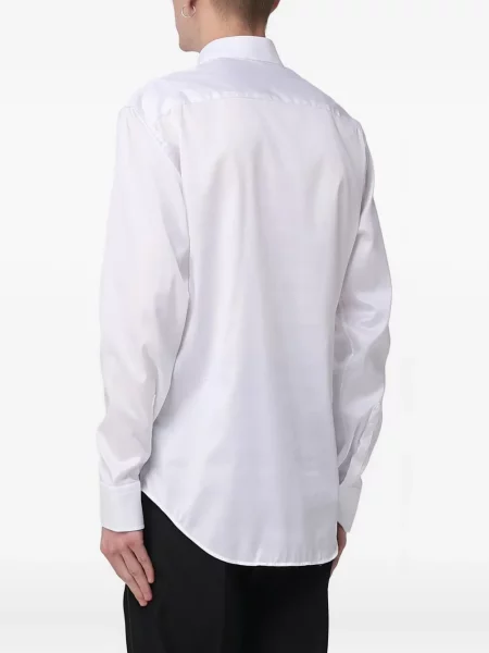 Με κολάρο μακρύς πουκάμισο Emporio Armani λευκό