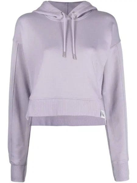 Hanorac cu glugă Calvin Klein Jeans violet