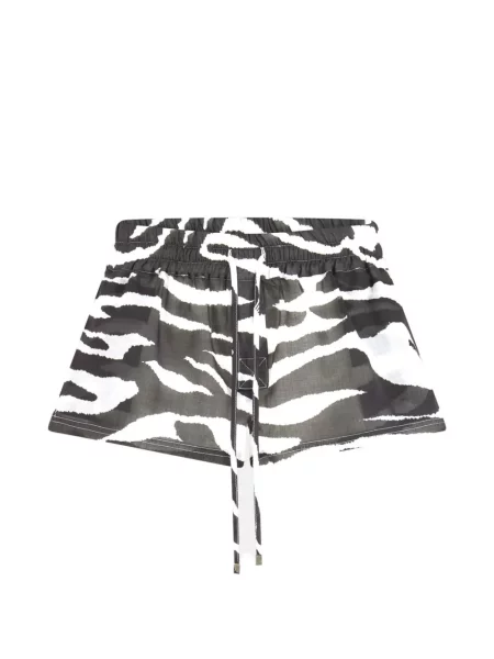 Pantaloni scurți The Attico cu imagine cu model zebră cu cordon alb