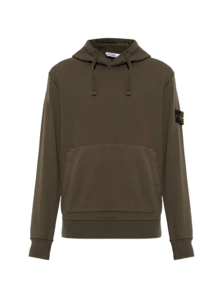 Hanorac cu glugă Stone Island cu strasuri verde