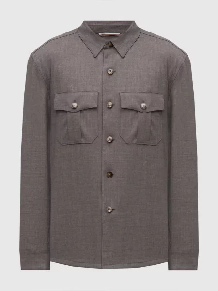 Сорочка з вовни Canali сіра