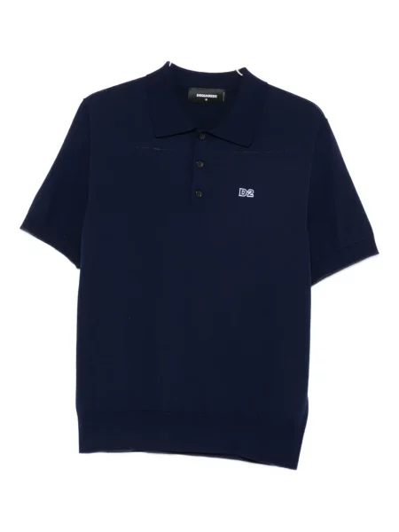 Polo Dsquared2 cu broderie albastru