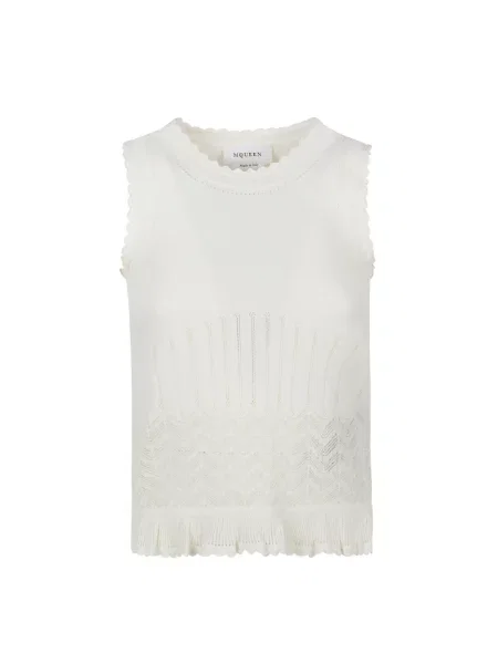 Top Alexander Mcqueen na ramiączkach biały