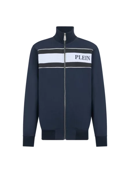 Kurtka Philipp Plein z logo niebieska