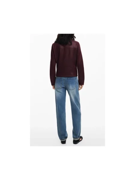 Desigual Kurtka z imitacji skóry Basic Bordowy czerwona
