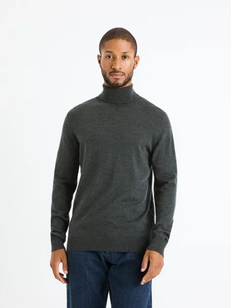 Svetr Celio z merino vlny šedý