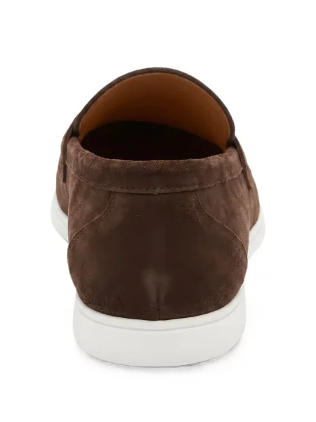Pantofi loafer Kiton din piele de căprioară maro