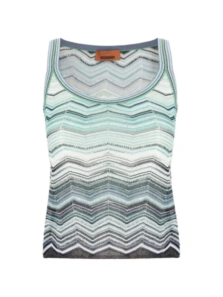 Vestă Missoni fără mâneci tricotate albastru