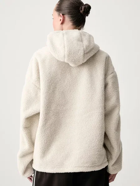 Adidas Originals bluza z kapturem polarowa Adiluna Season 2 x Jennie beżowa