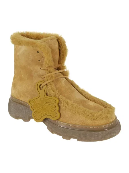 Botki Burberry skórzane żółte