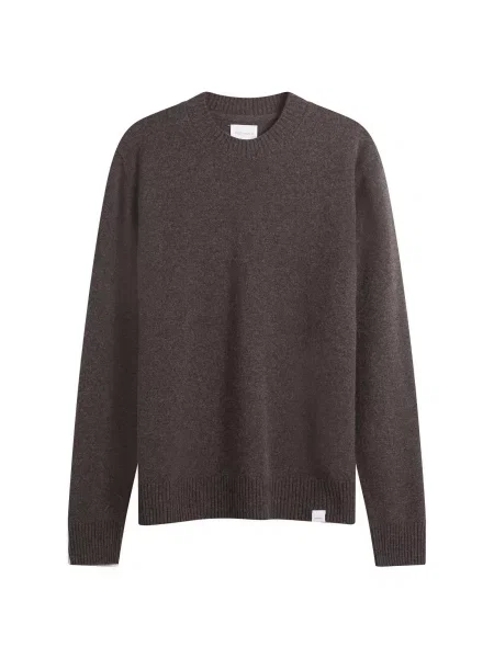 Sweter Norse Projects z wełny merino brązowy