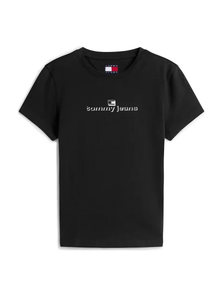 Tommy Jeans Tricou ESS / alb negru