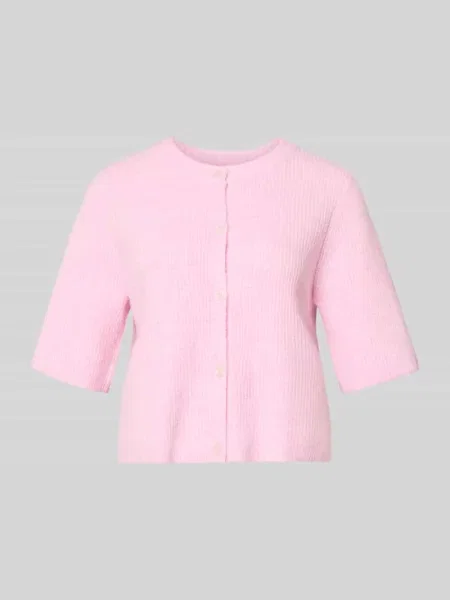 Krój regular fit kardigan rozpinany z dodatkiem wełny model SILLY' Pieces różowy