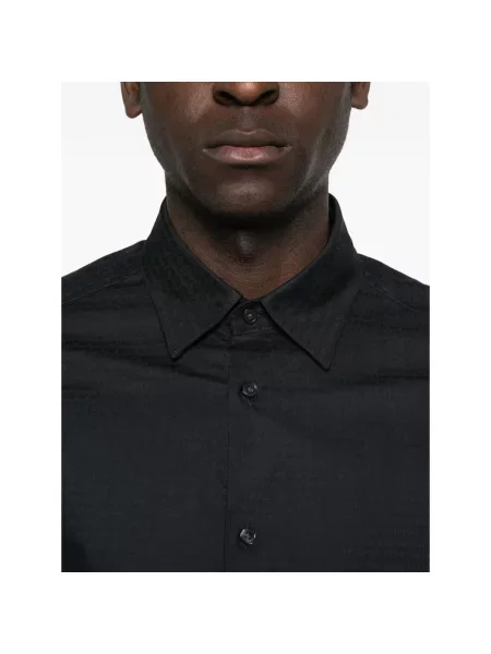 Koszula Emporio Armani z nadrukiem niebieska