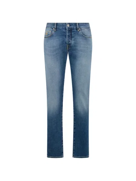 Blugi Moorer cu 5 buzunare albastru