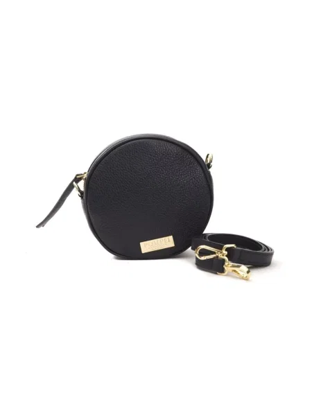 Torebka crossbody Pompei Donatella skórzana z logo szara