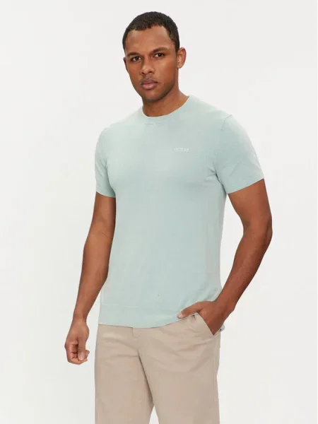 Guess Pulover celest albastru