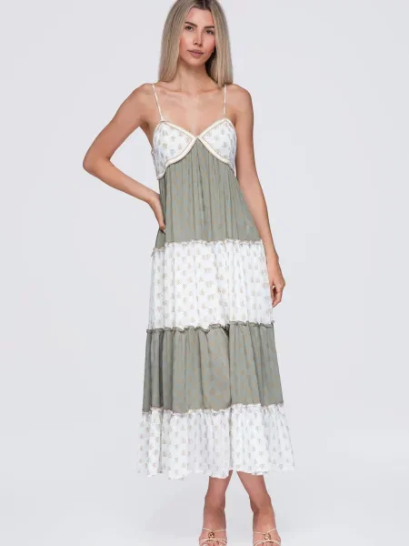 Rochie maxi Ombre verde