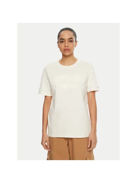 Tommy Jeans Marškinėliai Varsity Relaxed Fit balta