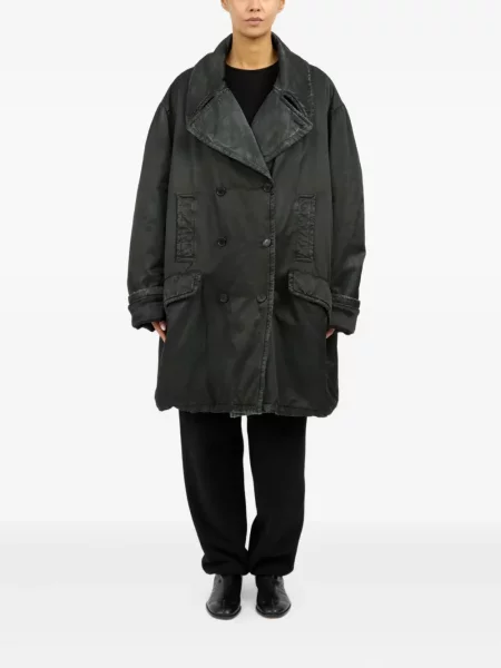 Palton Mm6 Maison Margiela cu două rânduri de nasturi negru