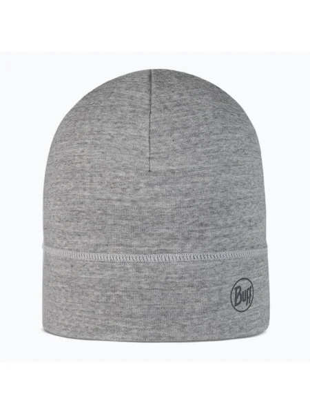 Zimní čepice BUFF Lightweight Merino Wool solid light grey šedý