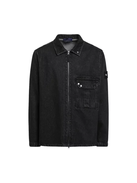 Kurtka koszulowa Stone Island z kamieniami czarna