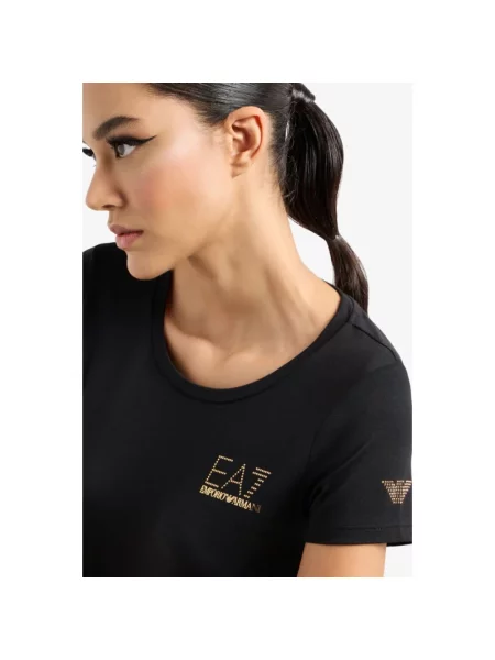 Koszulka z nadrukiem Ea7 Emporio Armani z nadrukiem czarna