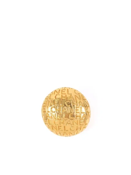 Náušnice Chanel Pre-owned s autogramem zlaté