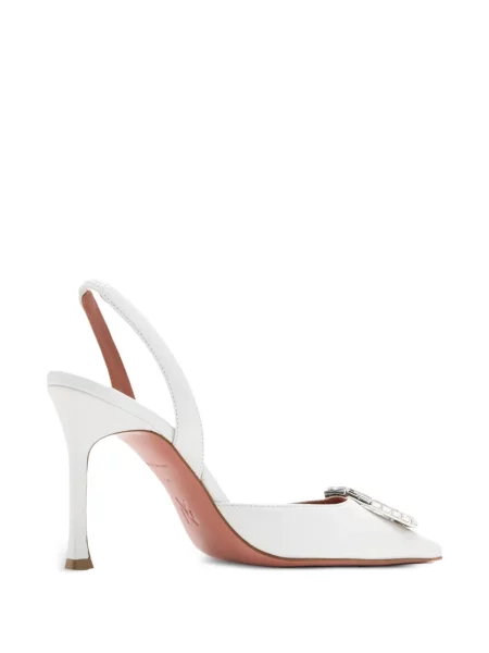 Pantofi cu toc Amina Muaddi slingback alb