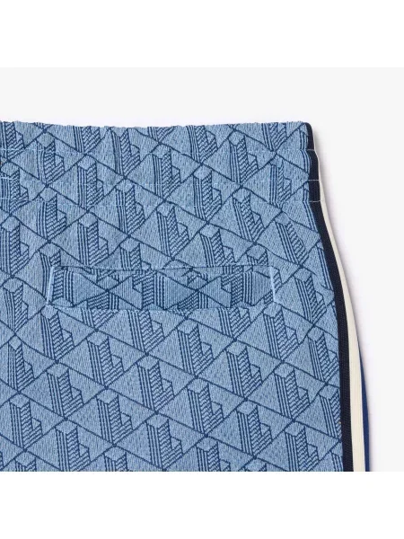 Lacoste Spodnie Dresowe Żakardowe Z Monogramem Paris granatowe