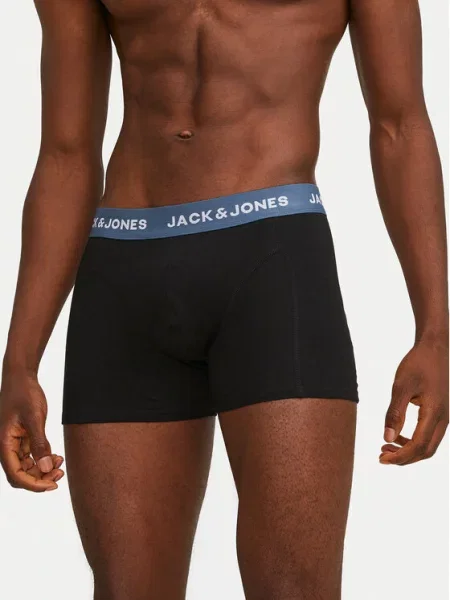 JACK & JONES Boxer trumpikės Solid mišrios spalvos juoda