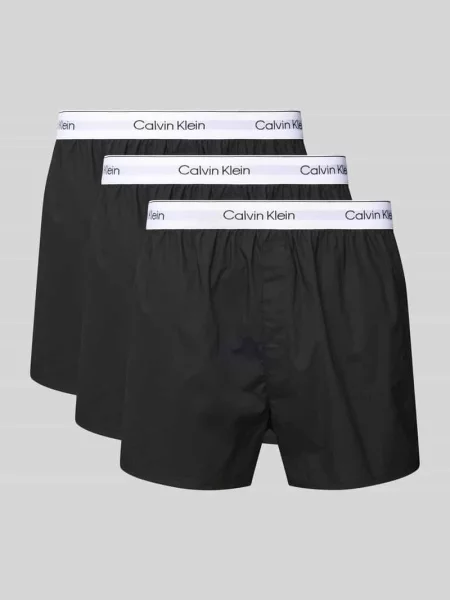 Bokserki z elastycznym z logo w zestawie 3 szt. Calvin Klein Underwear czarne