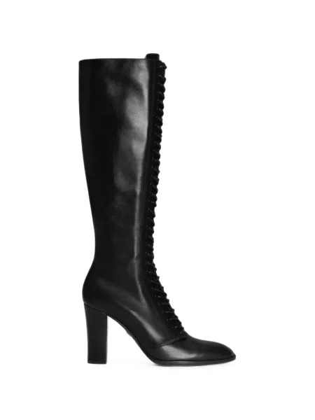 Botine Dolce & Gabbana cu șireturi din dantelă negru