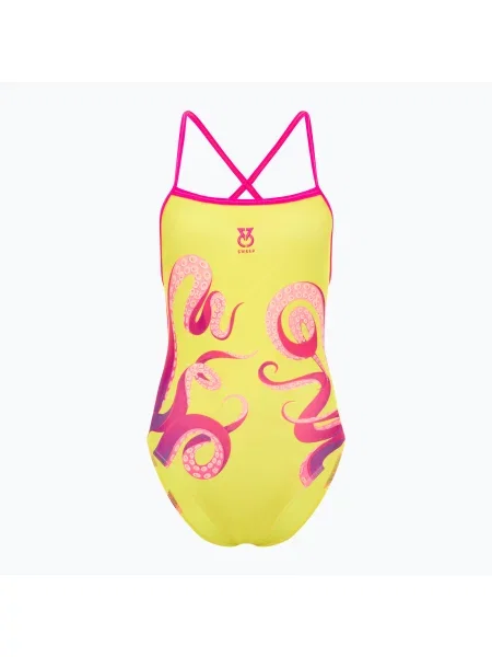 Дамски бански костюм от една част SWEEP Aqua Kraken pink/yellow жълто