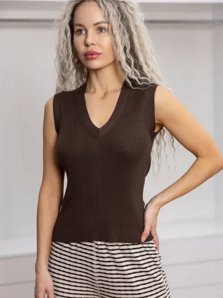 Leinle Жилет коричневий