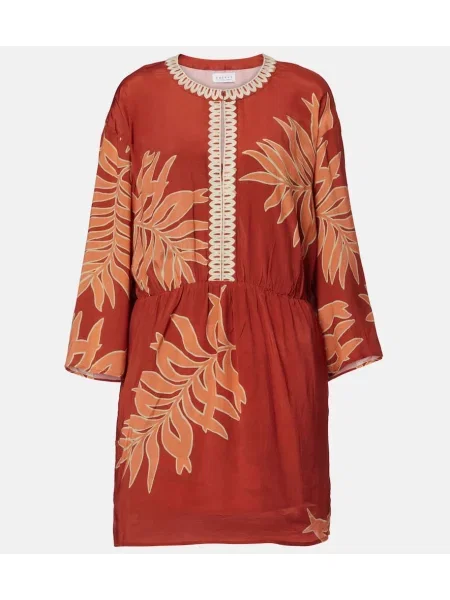 Zamatové šaty Velvet s výšivkou oranžová
