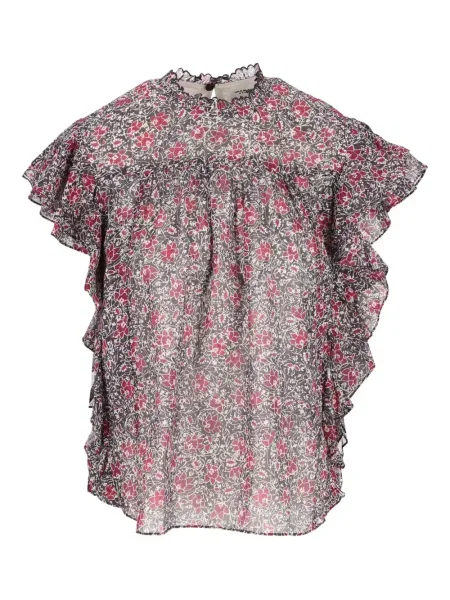 Top Isabel Marant cu model floral cu imagine negru