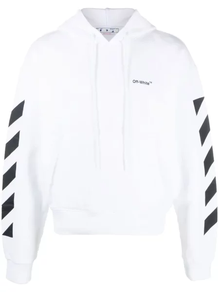 Hanorac cu glugă Off-white cu dungi alb