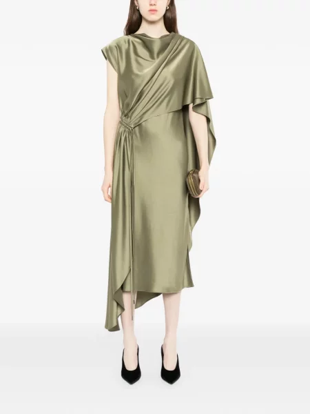 Rochie midi Amsale drapată verde