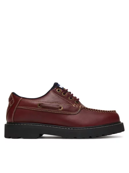 Nizki čevlji Tommy Jeans Archive Boat Shoe Leather rjava