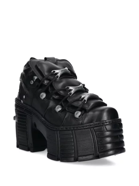 Botine New Rock cu platformă cu cataramă negru