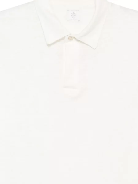 Scurt tricou polo Eleventy alb