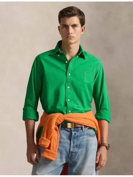 POLO RALPH LAUREN Cămașă | Custom fit oxford verde