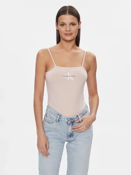 Calvin Klein Jeans Боди Monologo розов