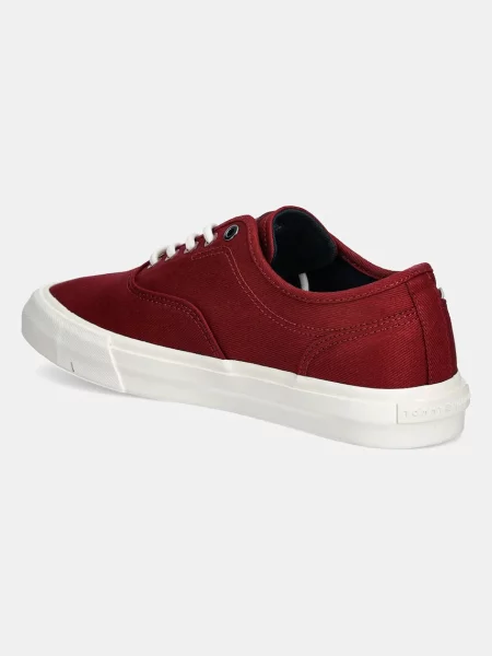 Tenisky Tommy Hilfiger TH HI VULC LOW OXFORD TWILL červená