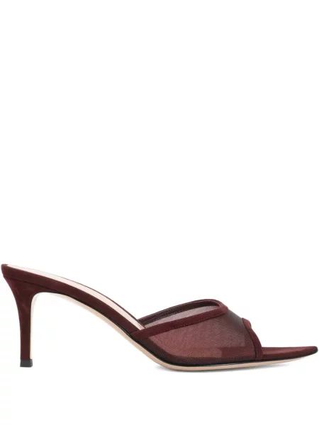 Papuci tip mules Gianvito Rossi din piele roșu