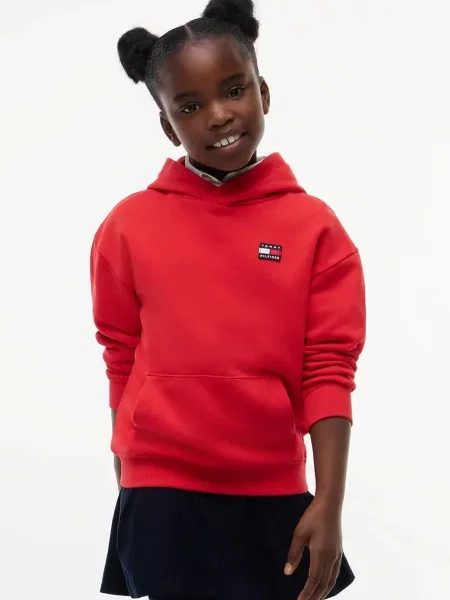 Суичър с качулка Tommy Hilfiger червено